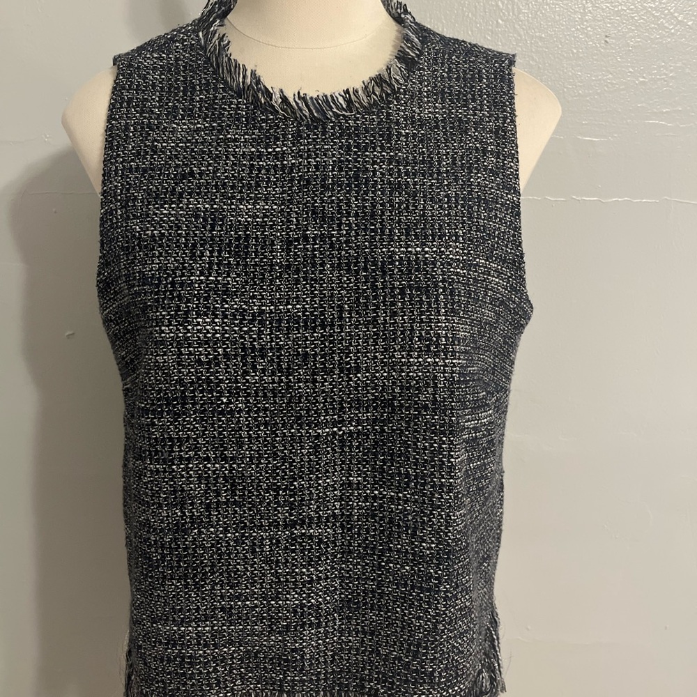 Mud Pie Black and Blue Tweed Top
